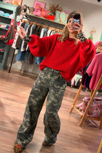 BALLOON JEANS GABY ARMY GLITTER