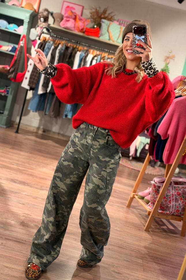 BALLOON JEANS GABY ARMY GLITTER