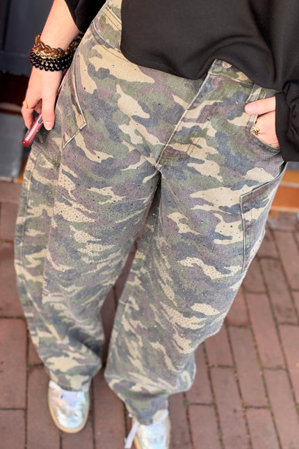BALLOON JEANS GABY ARMY GLITTER