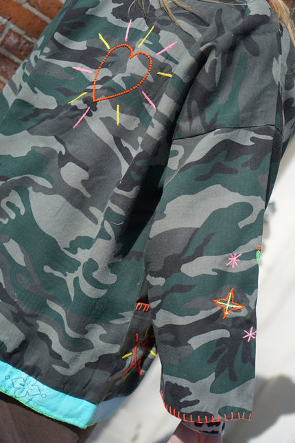 ARMY JACKET PAISLEY HEART GROEN - Hipishet