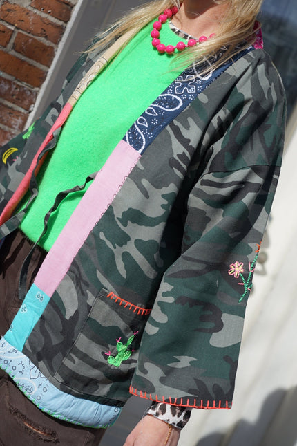 ARMY JACKET PAISLEY HEART GROEN - Hipishet