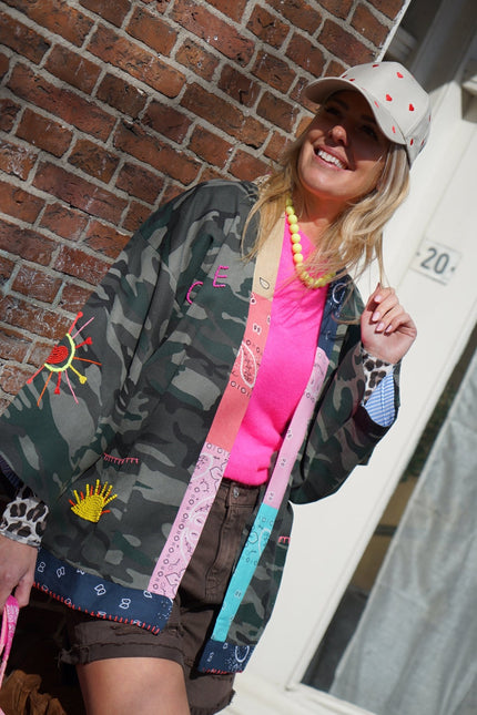 ARMY JACKET PAISLEY LOVE GROEN - Hipishet