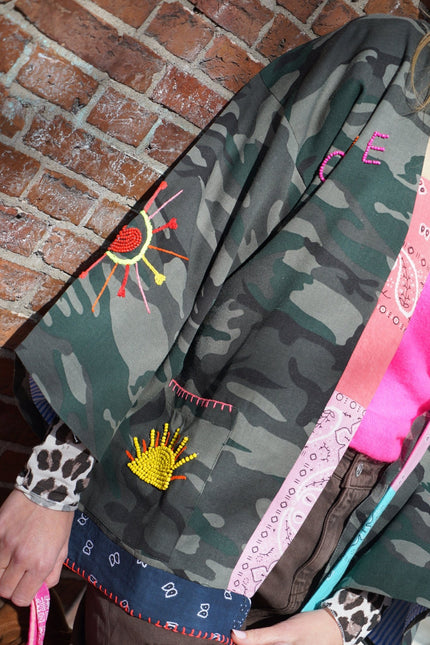 ARMY JACKET PAISLEY LOVE GROEN - Hipishet