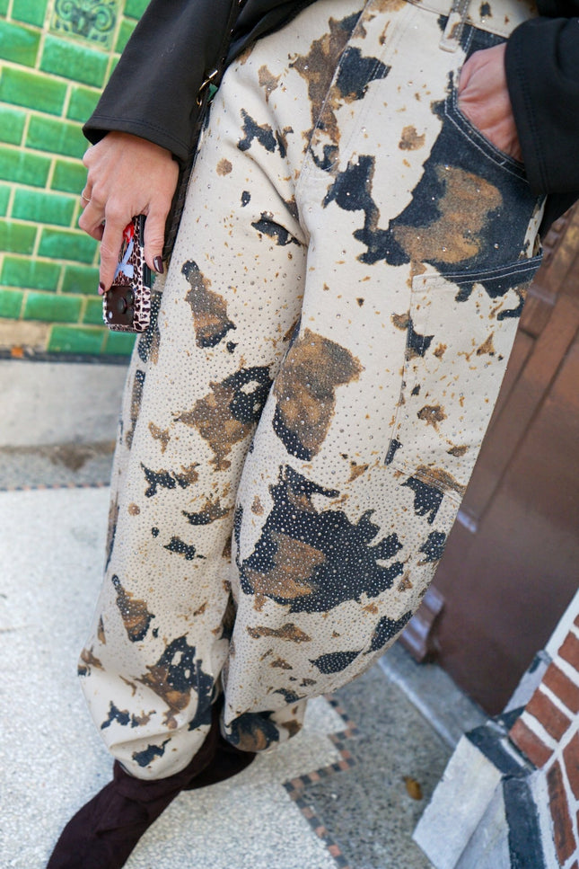 BALLOON JEANS COW GLITTER - Hip is het