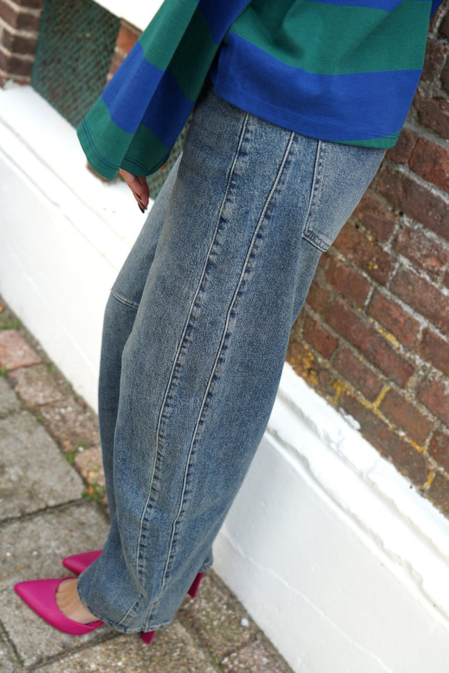 BALLOON JEANS JADA MEDIUM BLUE - Hip is het