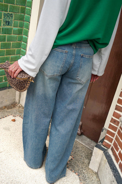 BARREL JEANS ELINE WASHED DENIM BLAUW - Hip is het