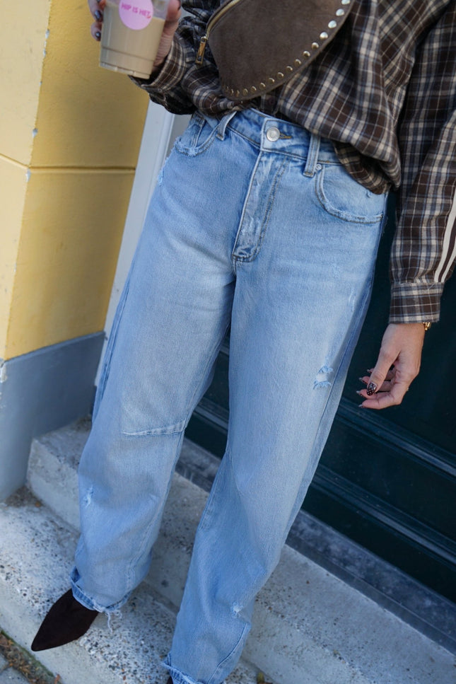BARREL JEANS LYNN BLAUW - Hip is het