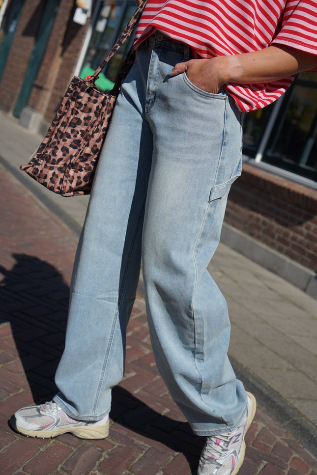 BARREL JEANS NORA BLAUW - Hipishet