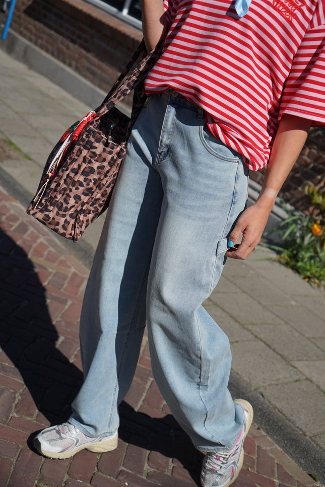 BARREL JEANS NORA BLAUW - Hipishet
