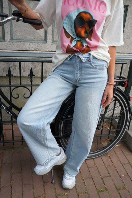 BARREL JEANS PIP BLAUW - Hipishet