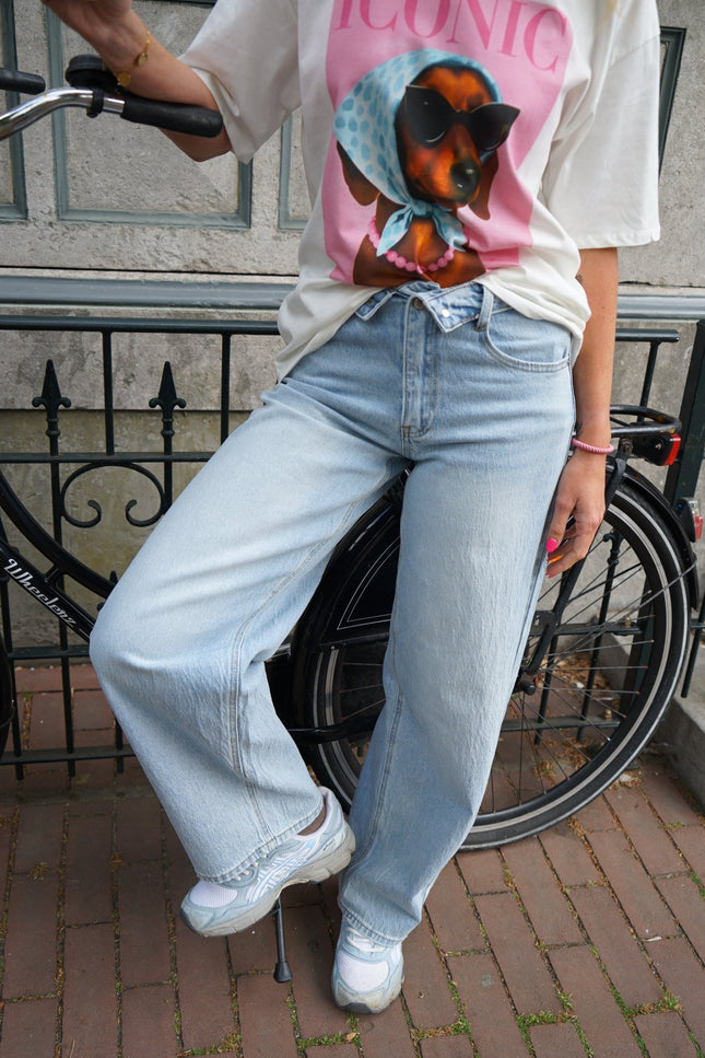 BARREL JEANS PIP BLAUW - Hipishet