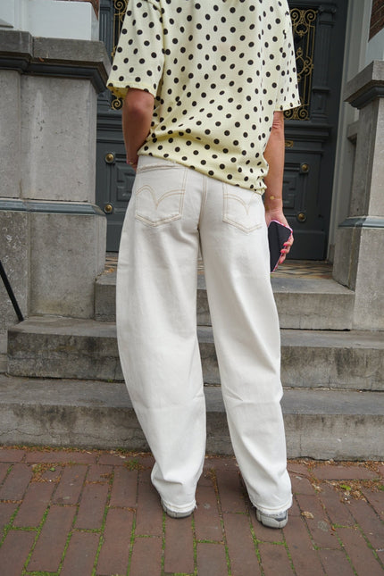 BARREL JEANS RIVER OFF WHITE - Hipishet
