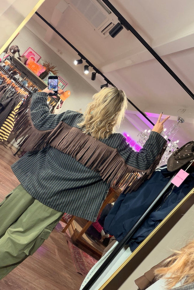 BLAZER FRANJES TAMARA GRIJS - Hip is het