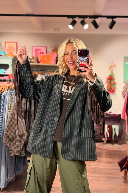 BLAZER FRANJES TAMARA GRIJS - Hip is het