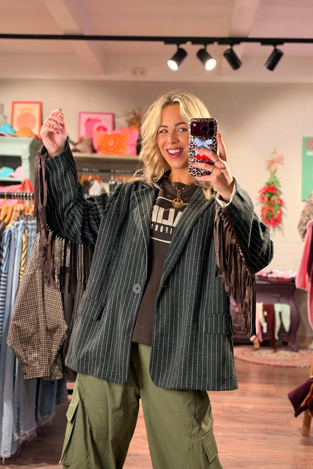 BLAZER FRANJES TAMARA GRIJS - Hip is het