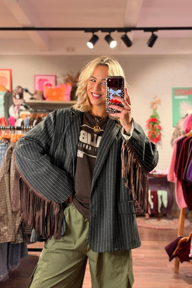 BLAZER FRANJES TAMARA GRIJS - Hip is het