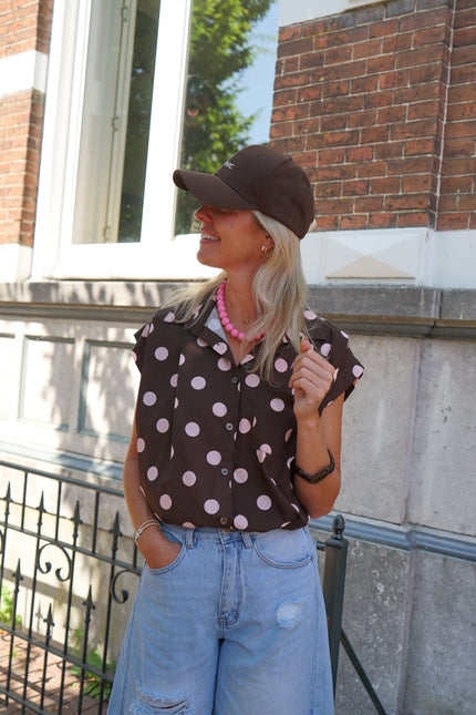 BLOUSE DOTS BRUIN - Hipishet
