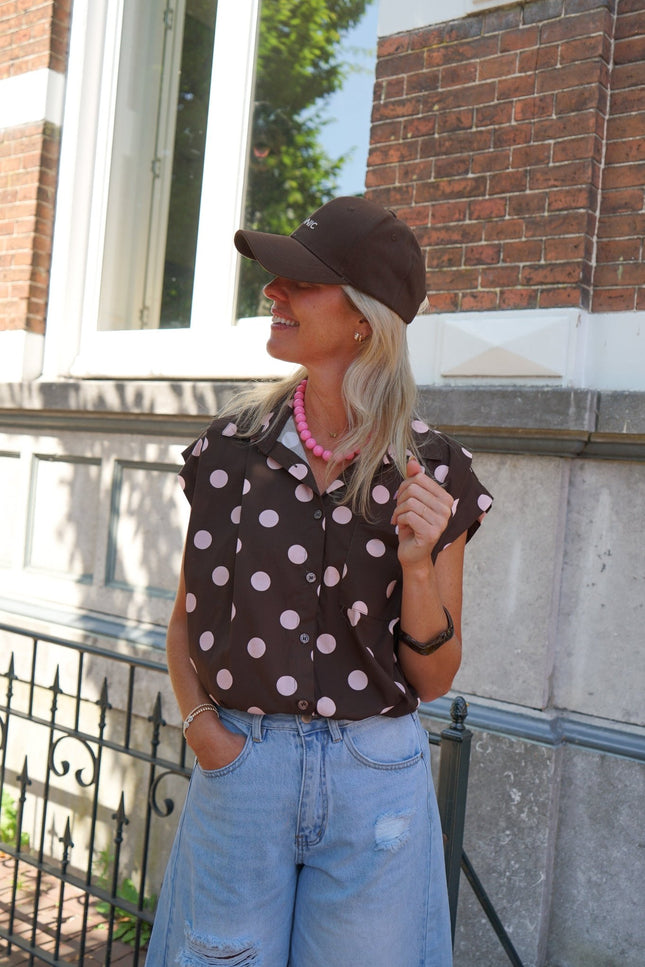 BLOUSE DOTS BRUIN - Hipishet