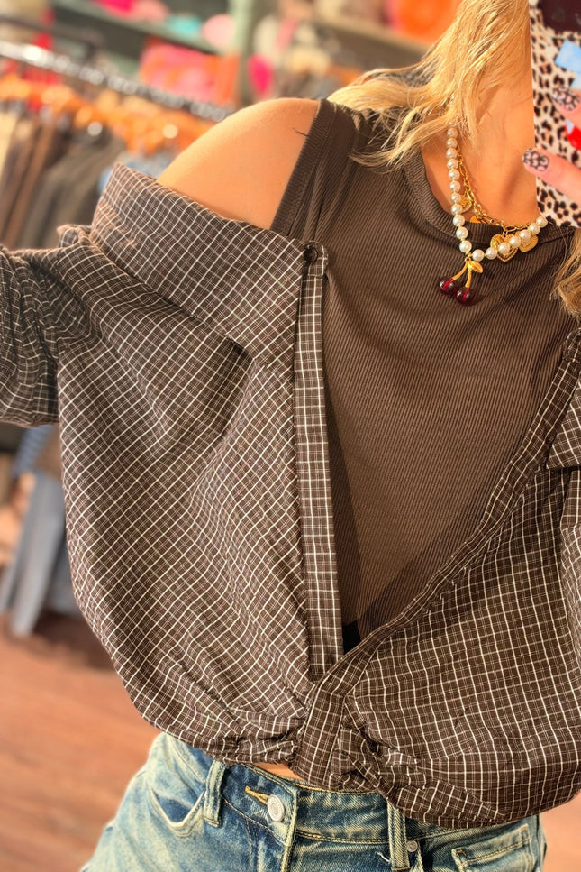 BLOUSE OFF SHOULDER JOY BRUIN - Hip is het
