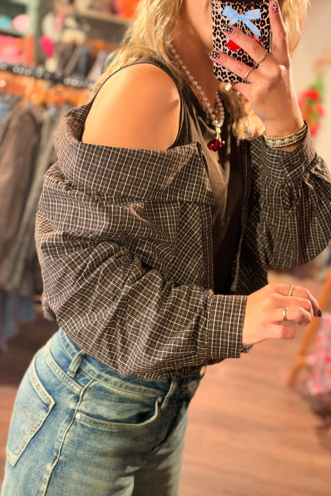 BLOUSE OFF SHOULDER JOY BRUIN - Hip is het