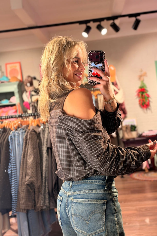 BLOUSE OFF SHOULDER JOY BRUIN - Hip is het