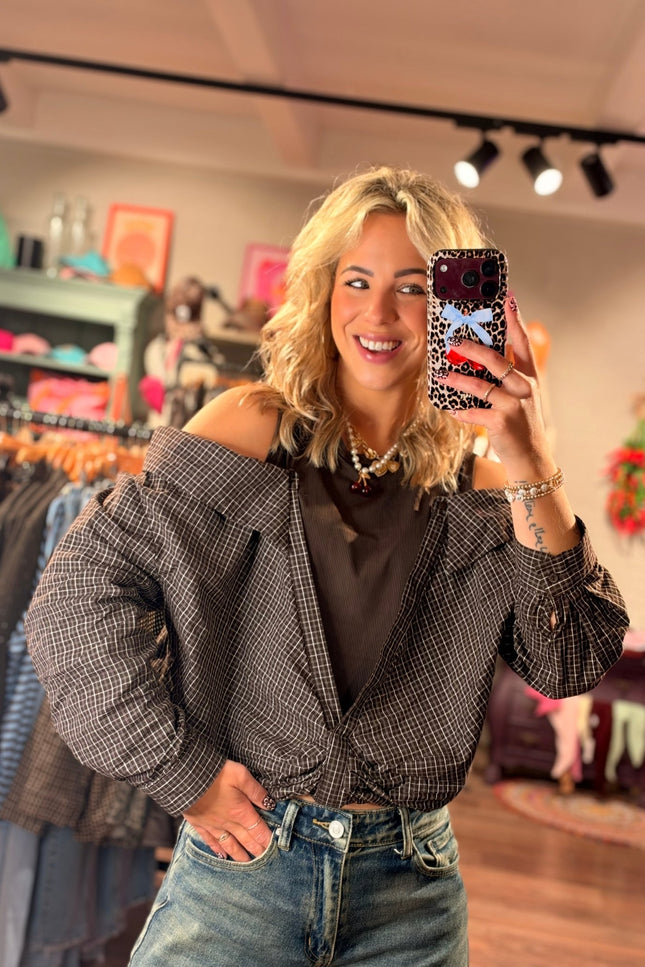 BLOUSE OFF SHOULDER JOY BRUIN - Hip is het