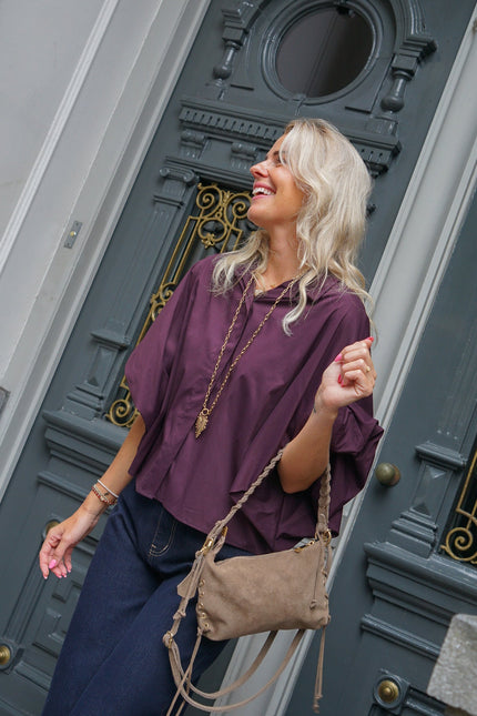 BLOUSE SILKE AUBERGINE - Hip is het