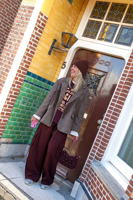CARGO BROEK ANNE BORDEAUX - Hip is het
