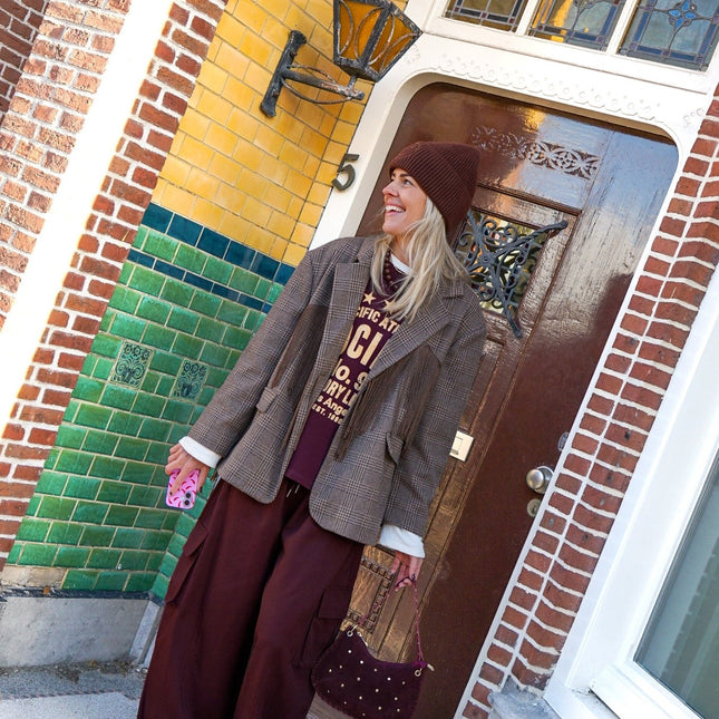 CARGO BROEK ANNE BORDEAUX - Hip is het