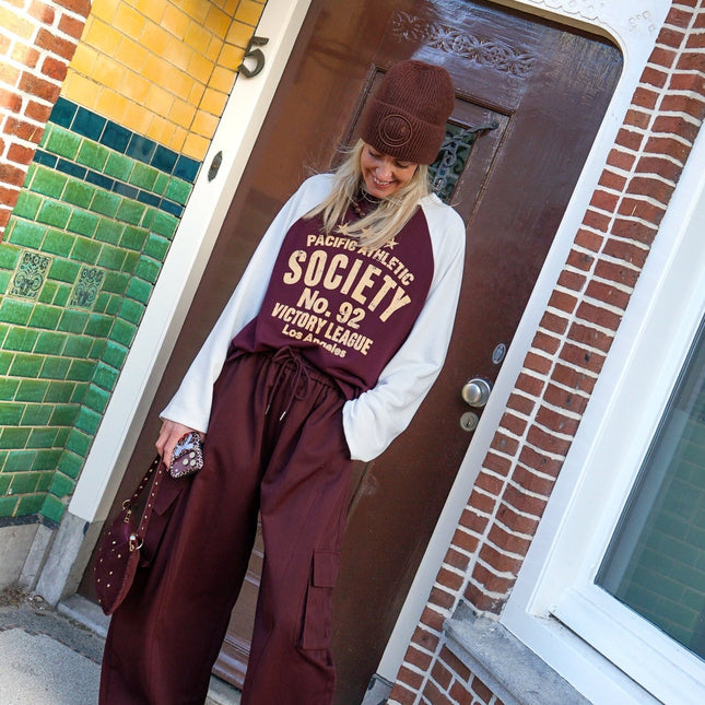 CARGO BROEK ANNE BORDEAUX - Hip is het