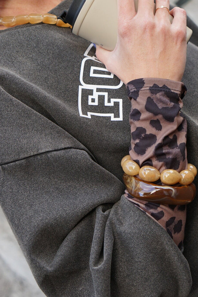CHUNKY ARMBAND TAUPE - Hipishet