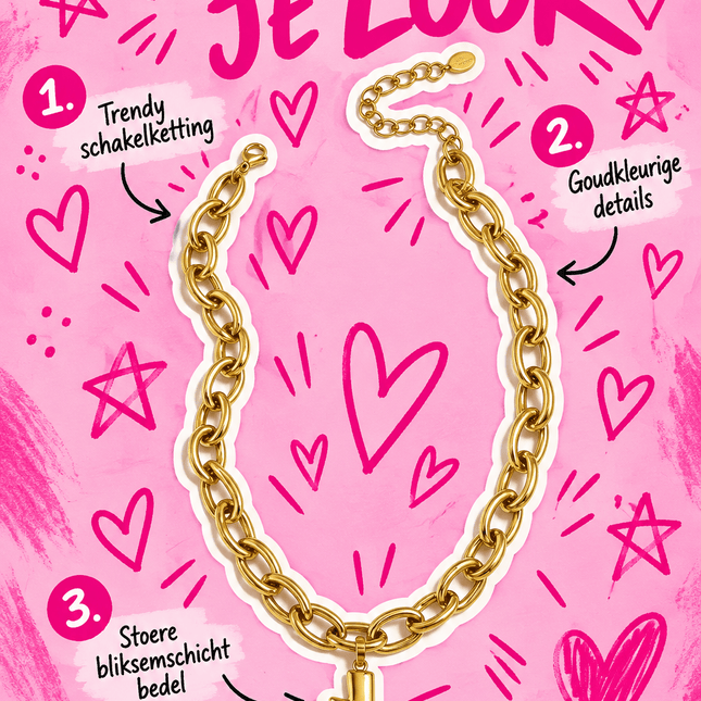 CHUNKY CHAIN KETTING BLIKSEM - Hip is het
