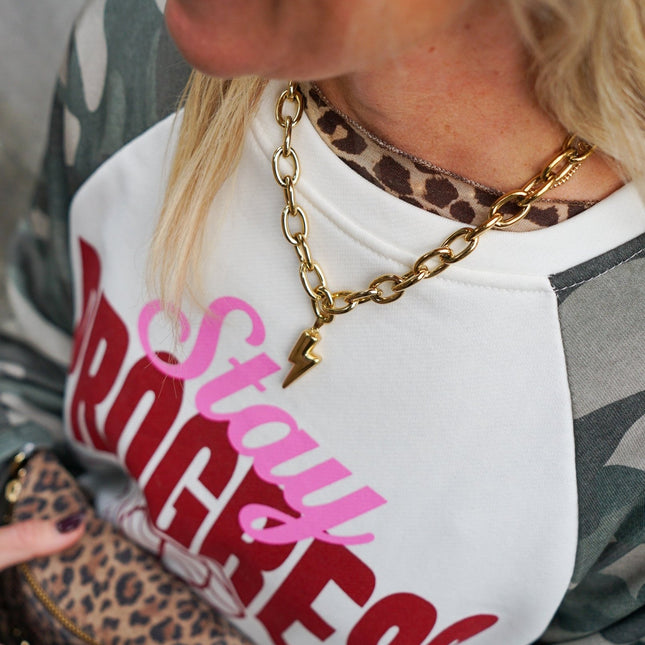 CHUNKY CHAIN KETTING BLIKSEM - Hip is het