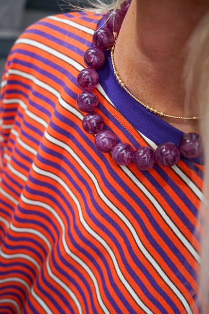 CHUNKY KETTING BELLA GEMELEERD PAARS - Hip is het