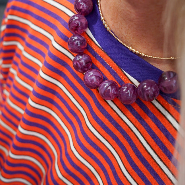 CHUNKY KETTING BELLA GEMELEERD PAARS - Hip is het