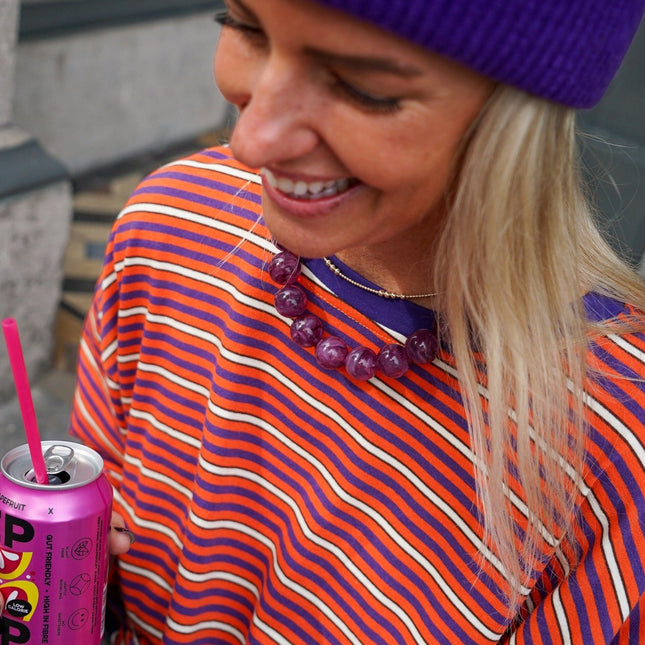 CHUNKY KETTING BELLA GEMELEERD PAARS - Hip is het