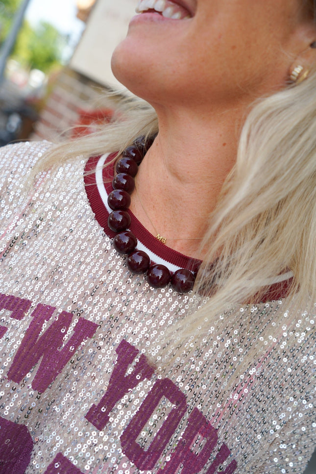CHUNKY KETTING BORDEAUX - Hipishet