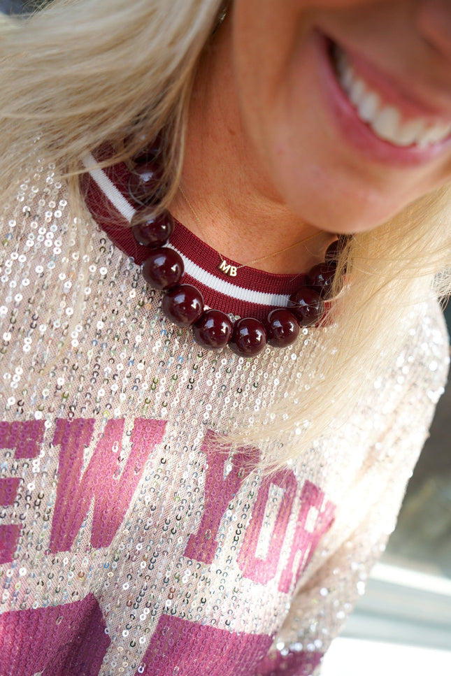 CHUNKY KETTING BORDEAUX - Hipishet