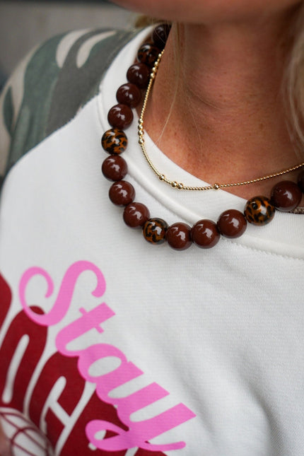 CHUNKY KETTING BRUIN PANTER - Hip is het