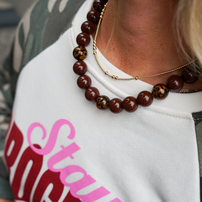 CHUNKY KETTING BRUIN PANTER - Hip is het