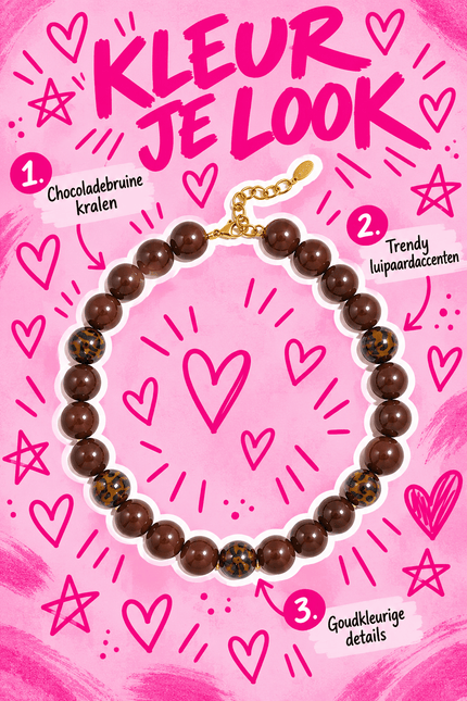 CHUNKY KETTING BRUIN PANTER - Hip is het