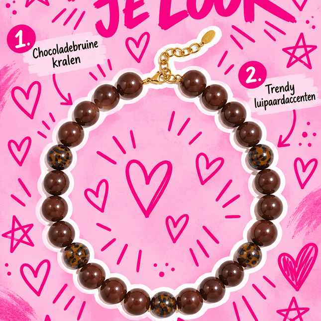 CHUNKY KETTING BRUIN PANTER - Hip is het