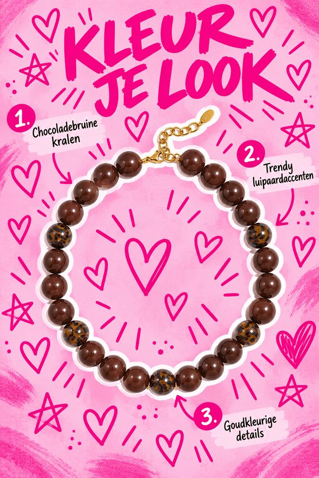 CHUNKY KETTING BRUIN PANTER - Hip is het