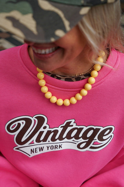 CHUNKY KETTING GEEL - Hip is het