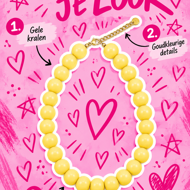 CHUNKY KETTING GEEL - Hip is het