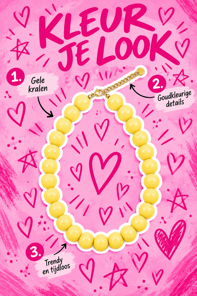 CHUNKY KETTING GEEL - Hip is het