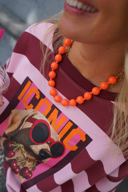 CHUNKY KETTING KIKI ORANJE - Hipishet