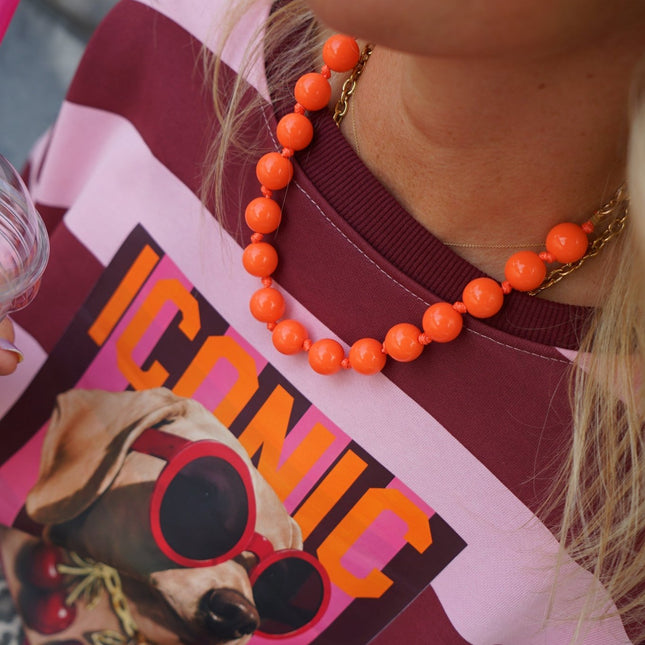 CHUNKY KETTING KIKI ORANJE - Hipishet