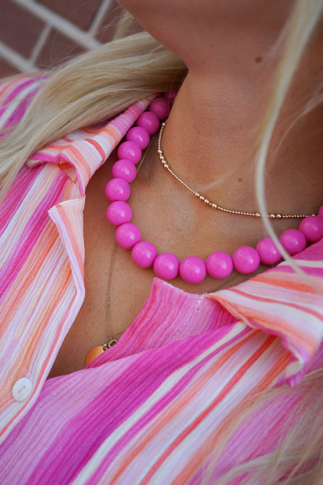 CHUNKY KETTING ROZE - Hip is het