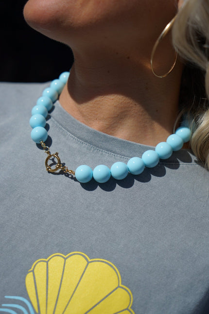 CHUNKY KETTING VEERLE LICHTBLAUW - Hipishet